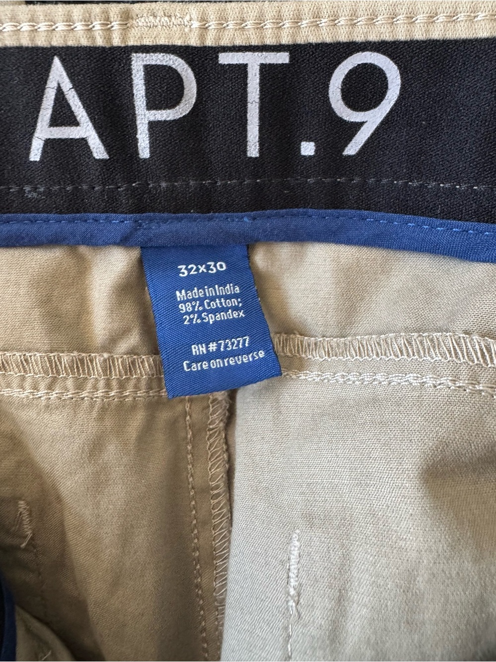 APT 9 Men’s Premier Flex Straight Fit Khaki Trouser Pants- Size: 32x30 - Picture 7 of 9